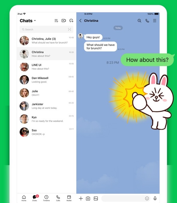 วิวัฒนาการการใช้แอพ line บน IPAD